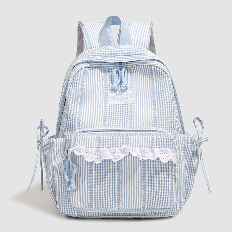 Lässiger Schulrucksack mit Spitzenrand