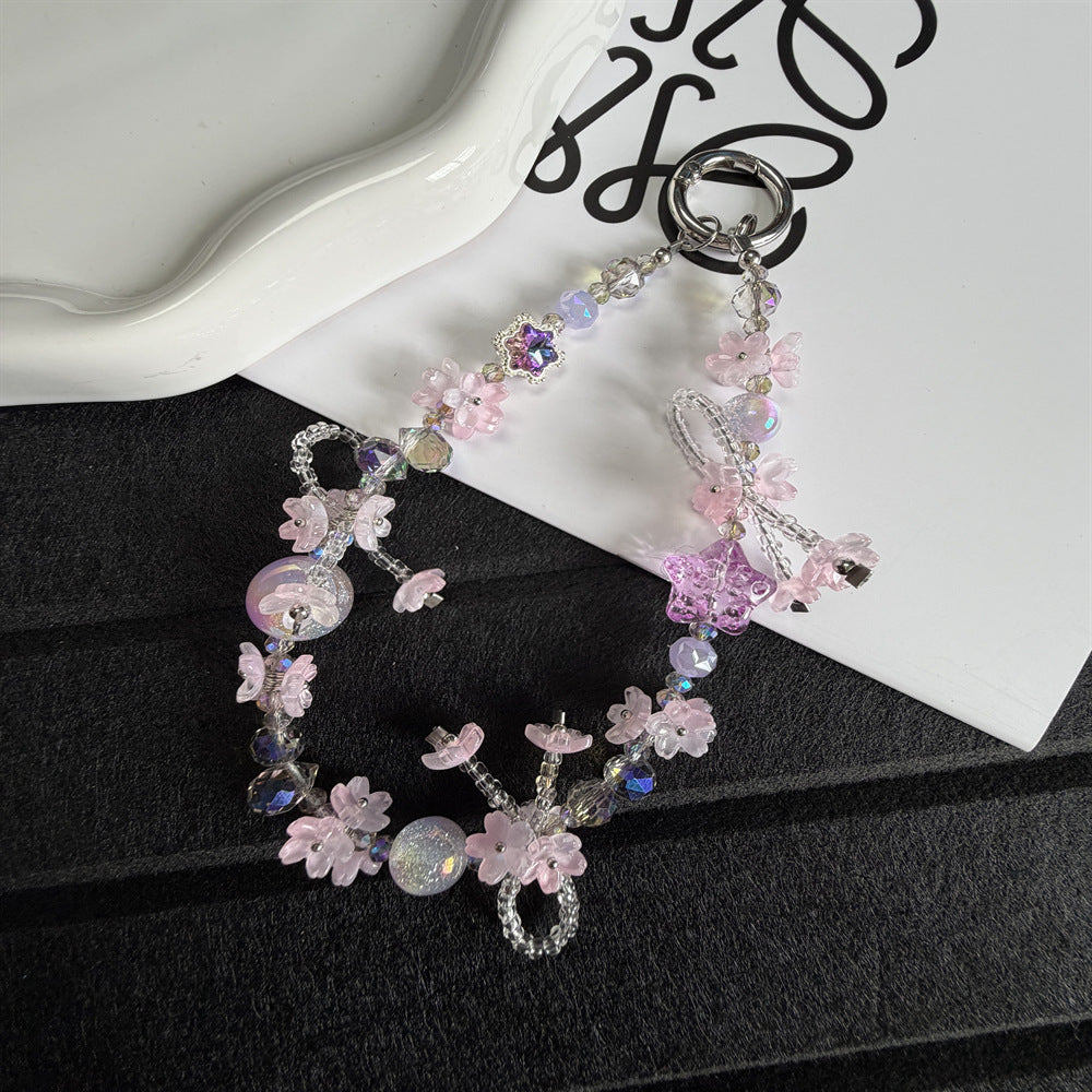 Elegante florale Perlen Charms Schlüsselanhänger Brehn