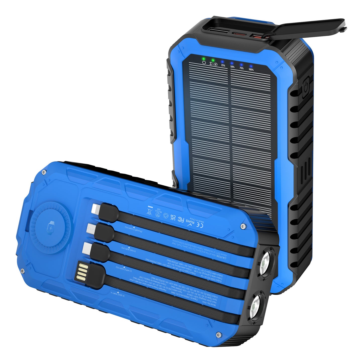 Multifunktionale Solar-Powerbank mit Integriertem LED-Licht Brehn