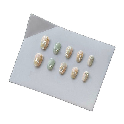 Dekorativer Blumen Press-On Nagelset  1791772955