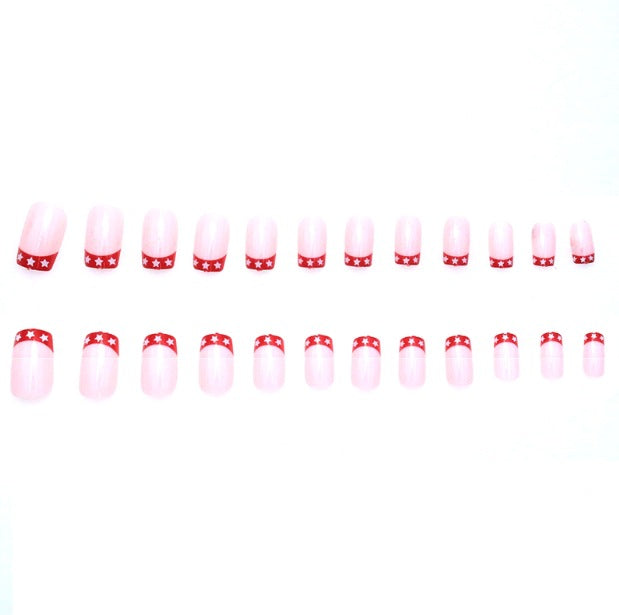 Stern-verzierte French Tip Nagelkunst Brehn