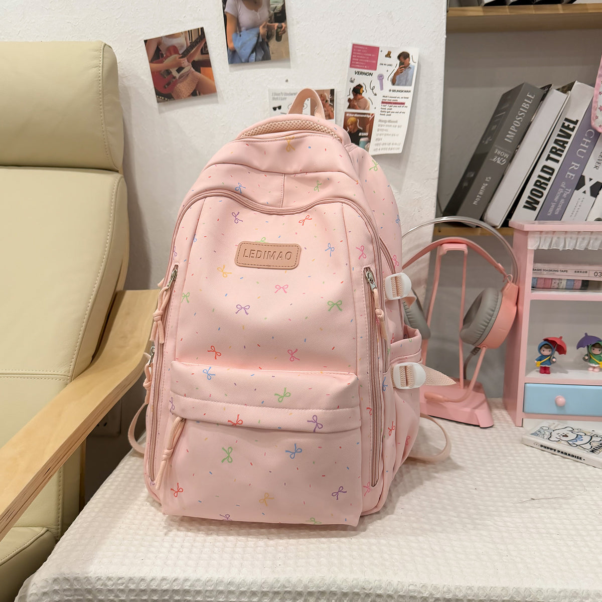 Stylischer Schulrucksack mit lustigen gemusterten Akzenten Brehn