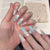 Dekoratives Langes Stiletto Crystal-Besetztes Press-On Nagelset Brehn
