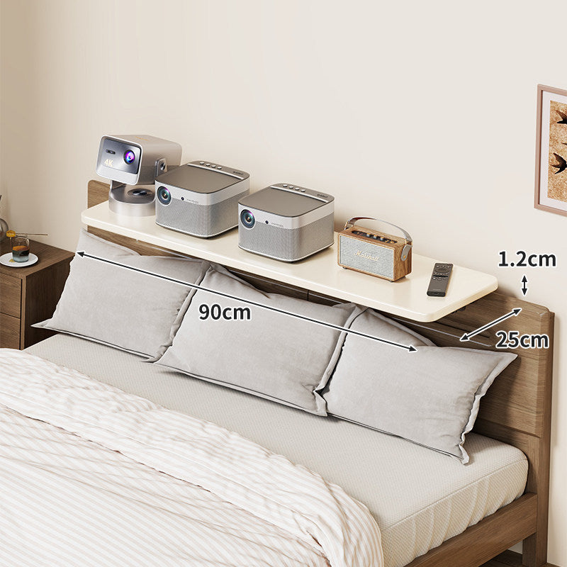 Slim Floating Kopfteil Nachttischregal mit ultra-dünnem Profil und abgerundeten Ecken