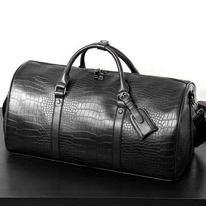 Elegante Reisetasche Im Luxuriösen Krokodil-Look Brehn