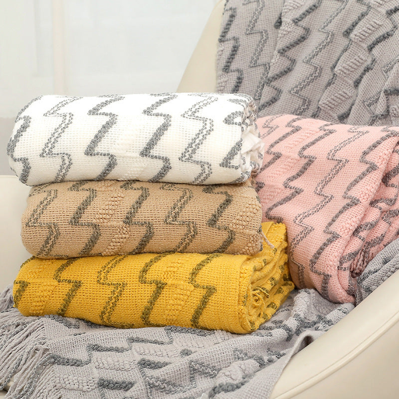 Damen Dekorative Zickzack-Strickdecke Brehn