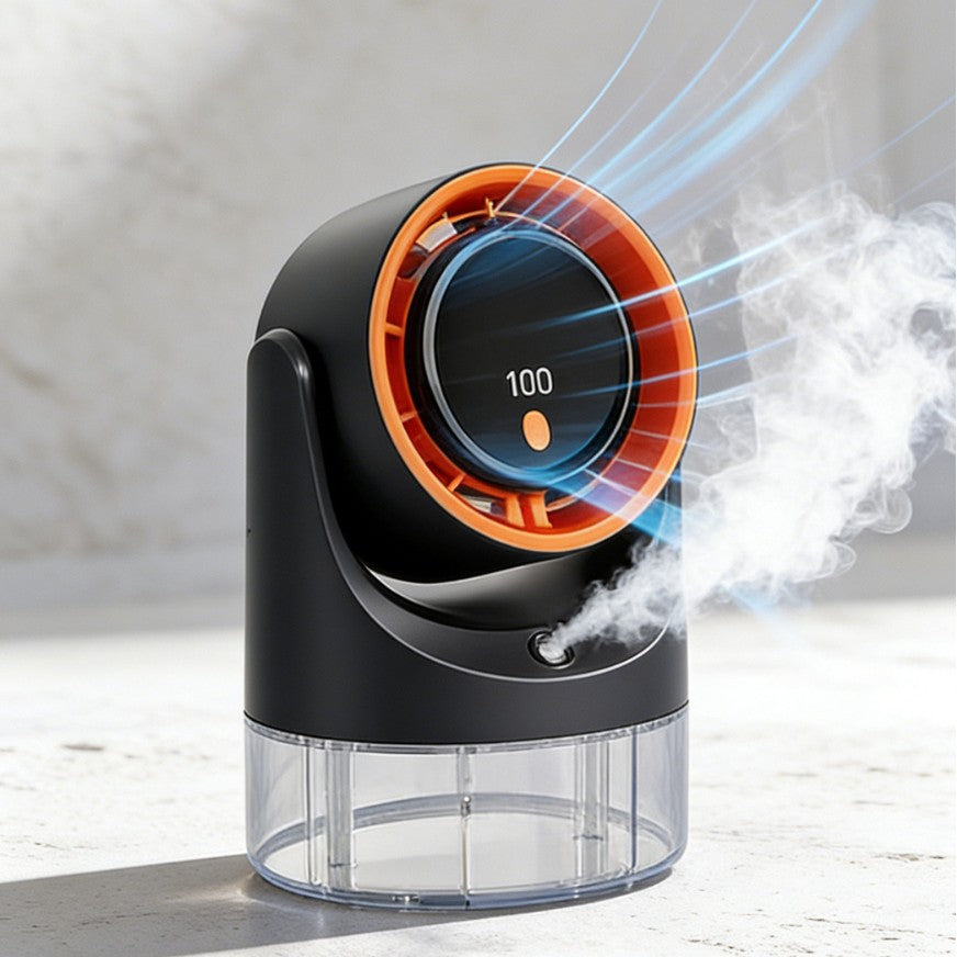 Unisex 3D Luftzirkulationsventilator mit großem Wassertank und leiser Magnetfolie Brehn