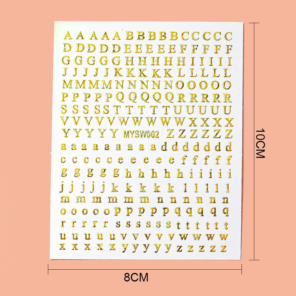 Dekorative Alphabet Nagelkunst Aufkleber