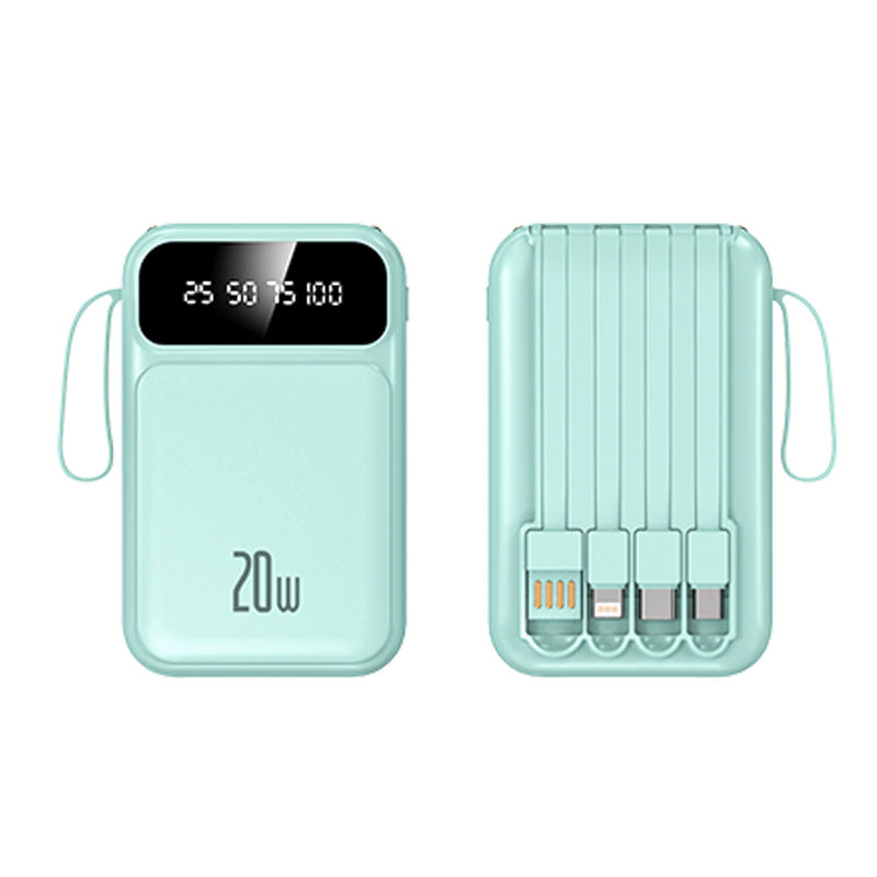 Powerbank mit Integrierten Kabeln und LED-Anzeige Brehn