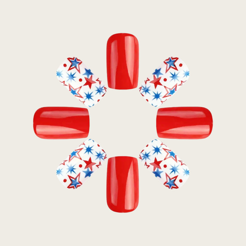 Kreative Kunstnägel mit patriotischem Design Brehn