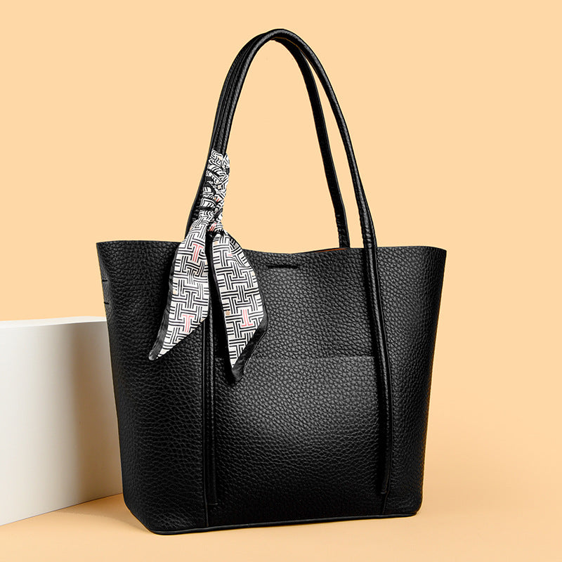 Texturierte Leder-Shopper-Tasche Brehn