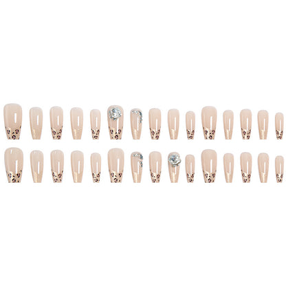 Kunstnagelset mit Glitzer- und Leopardenmotiv Brehn
