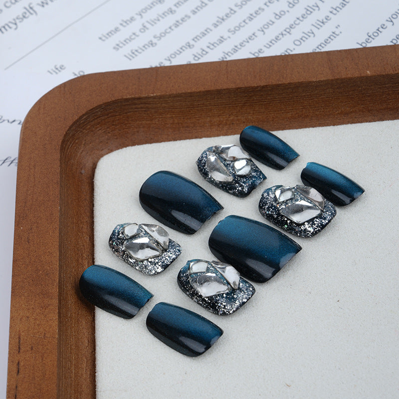Premium mit Strass besetztes Press-On-Nagelset Brehn