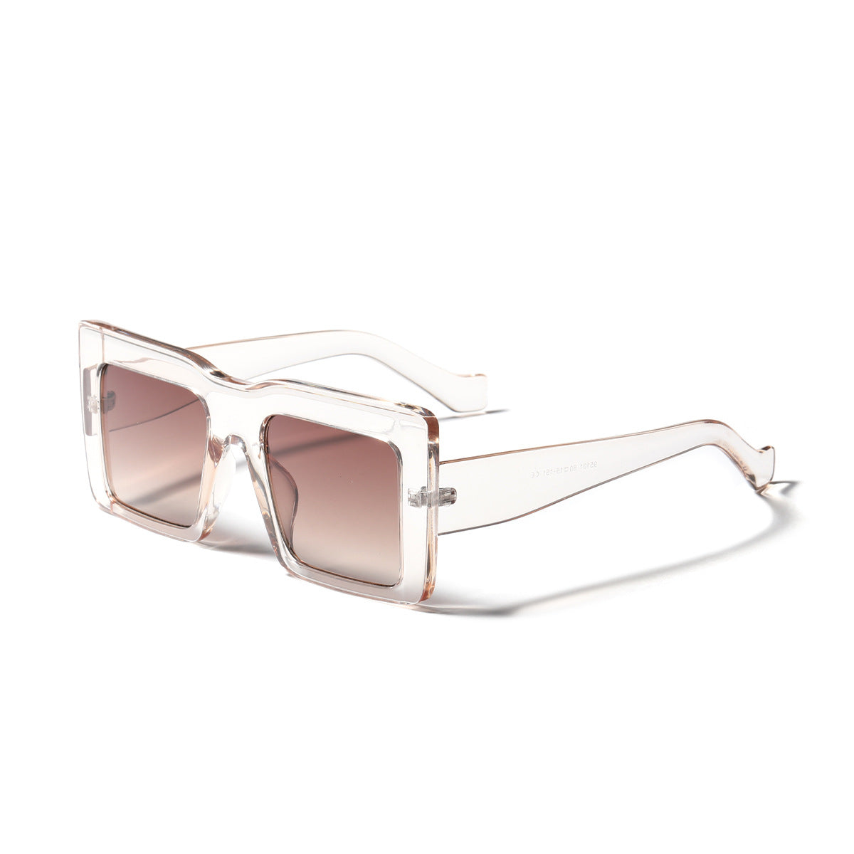 Damen quadratische Sonnenbrille mit transparentem Rahmen und UV-Schutz Brehn