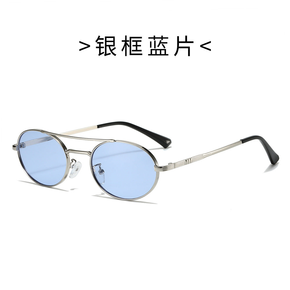 Damen Modische Oval-Sonnenbrille im minimalistischem Design Brehn