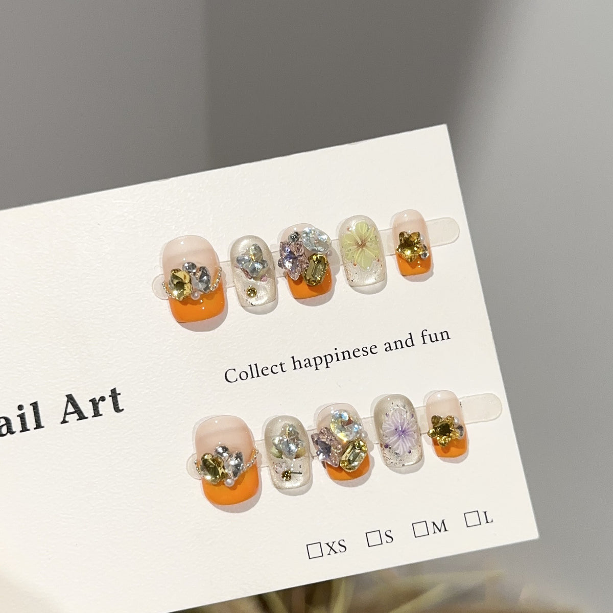 Blumenschmuck Press-On Nagelset