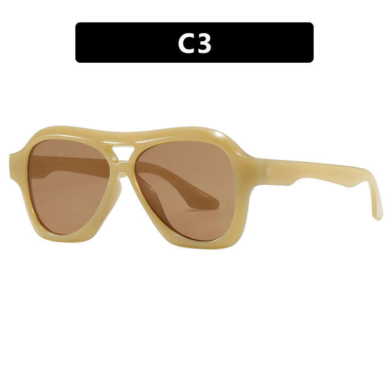 Damen modische Sonnenbrille im innovativen Design mit breitem Rahmen Brehn