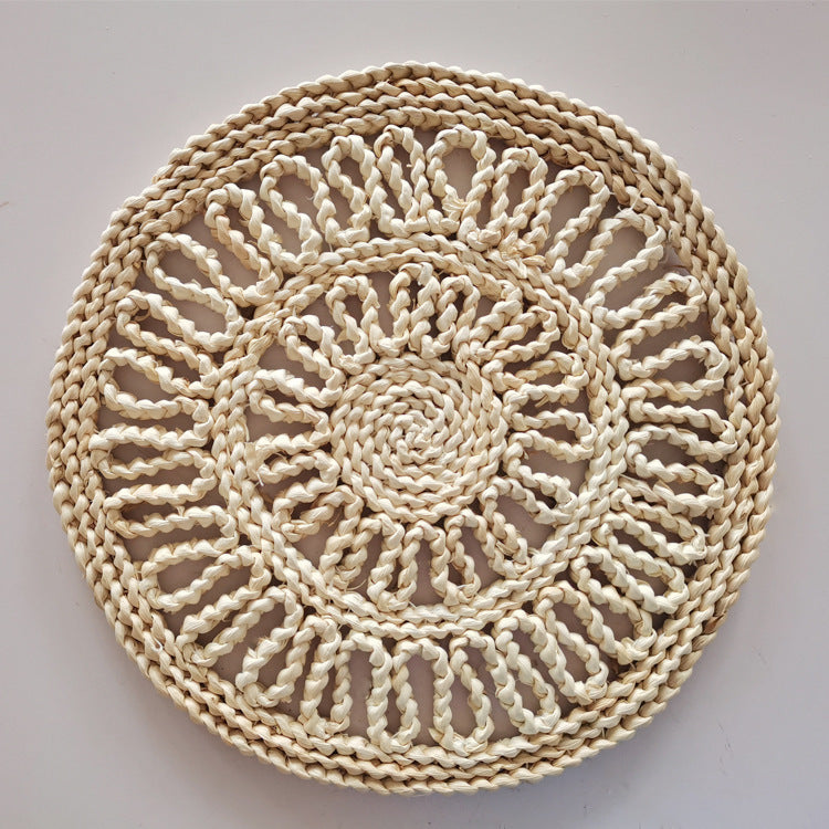 Runder geflochtene Teppich