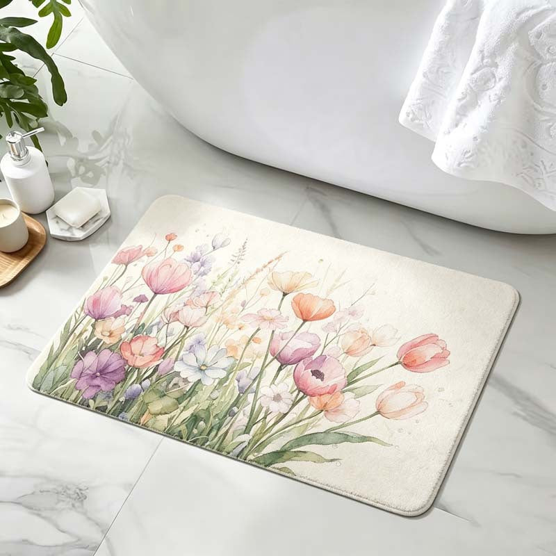 Blumenmuster Komfort Badematte Brehn