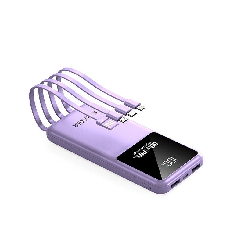 Multifunktionale Powerbank mit Integrierten Ladekabeln und Lcd-Anzeige Brehn