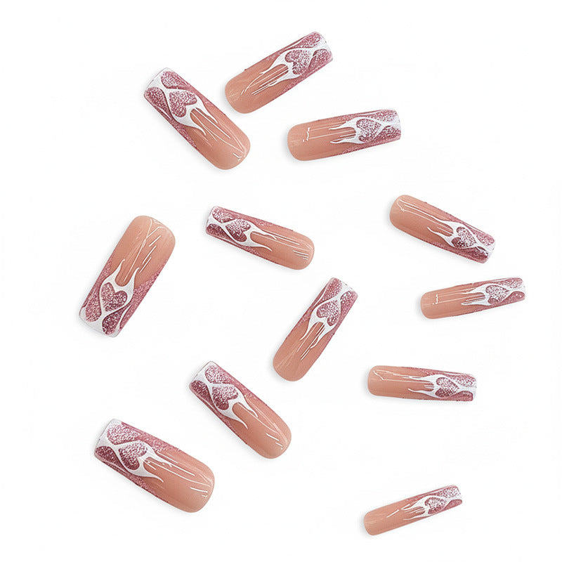 Heart Flames Press-On Nail Art Brehn