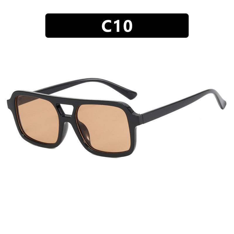 Damen moderne quadratische Sonnenbrille mit schützendem UV-Filter und transparentem Rahmen Brehn