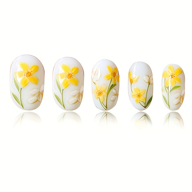 Blumen-Themen Press-on-Nagelkunst-Set Brehn