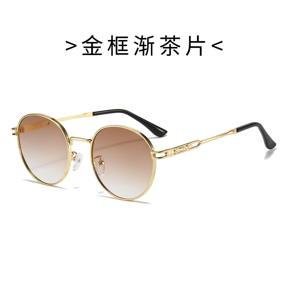 Damen Modische Sonnenbrille im minimalistischen Rundrahmen Brehn