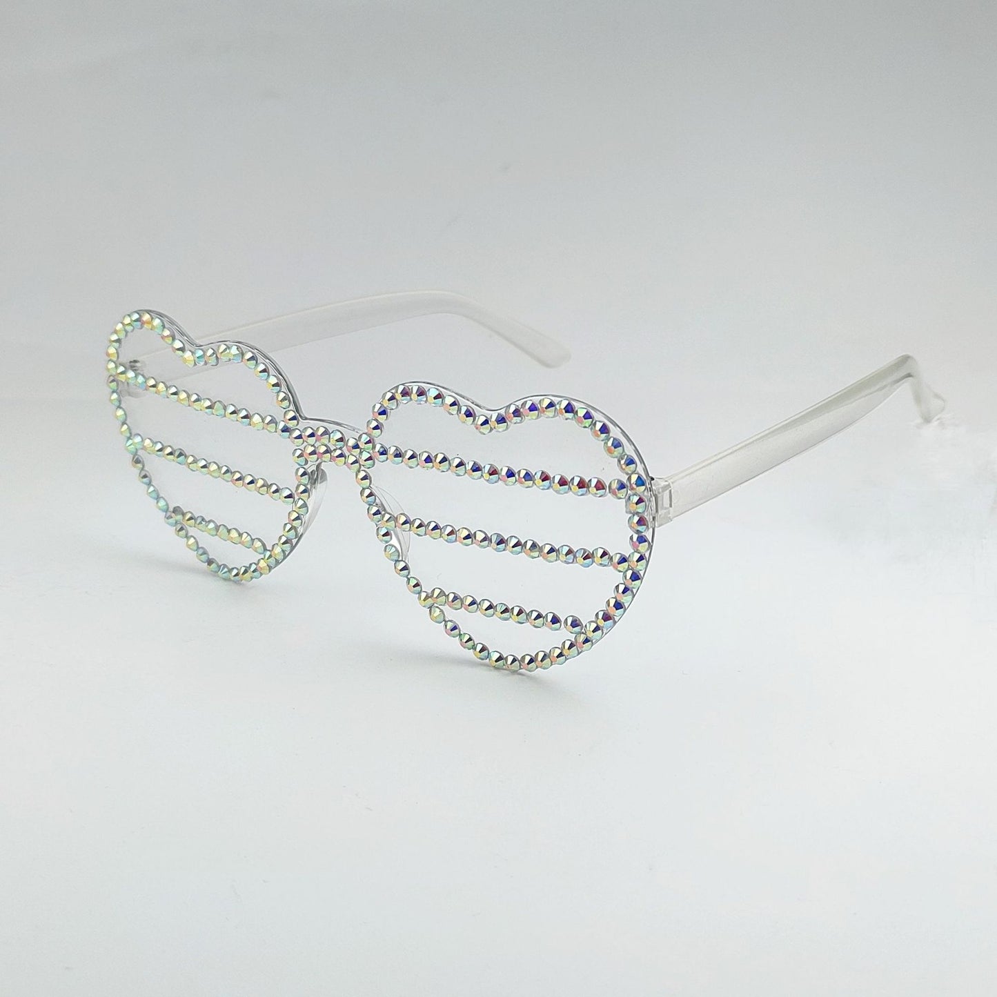 Damen Herzförmige Sonnenbrille mit funkelndem Strassmuster Brehn