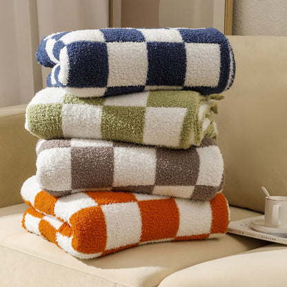 Gemütliche Karomuster-Fleece-Decke