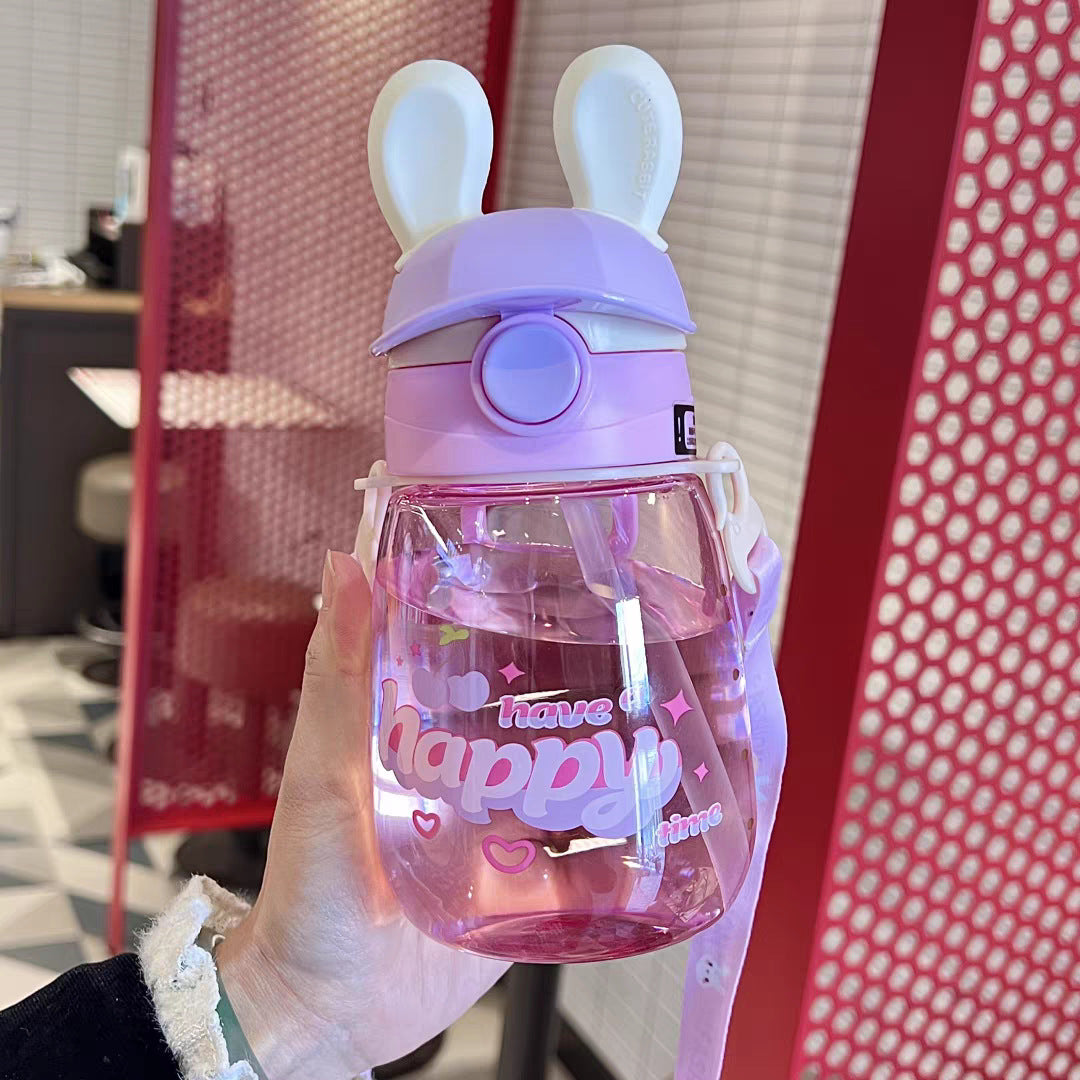 Damen Stilvolle Wasserflasche mit Bunny-Deckel Brehn