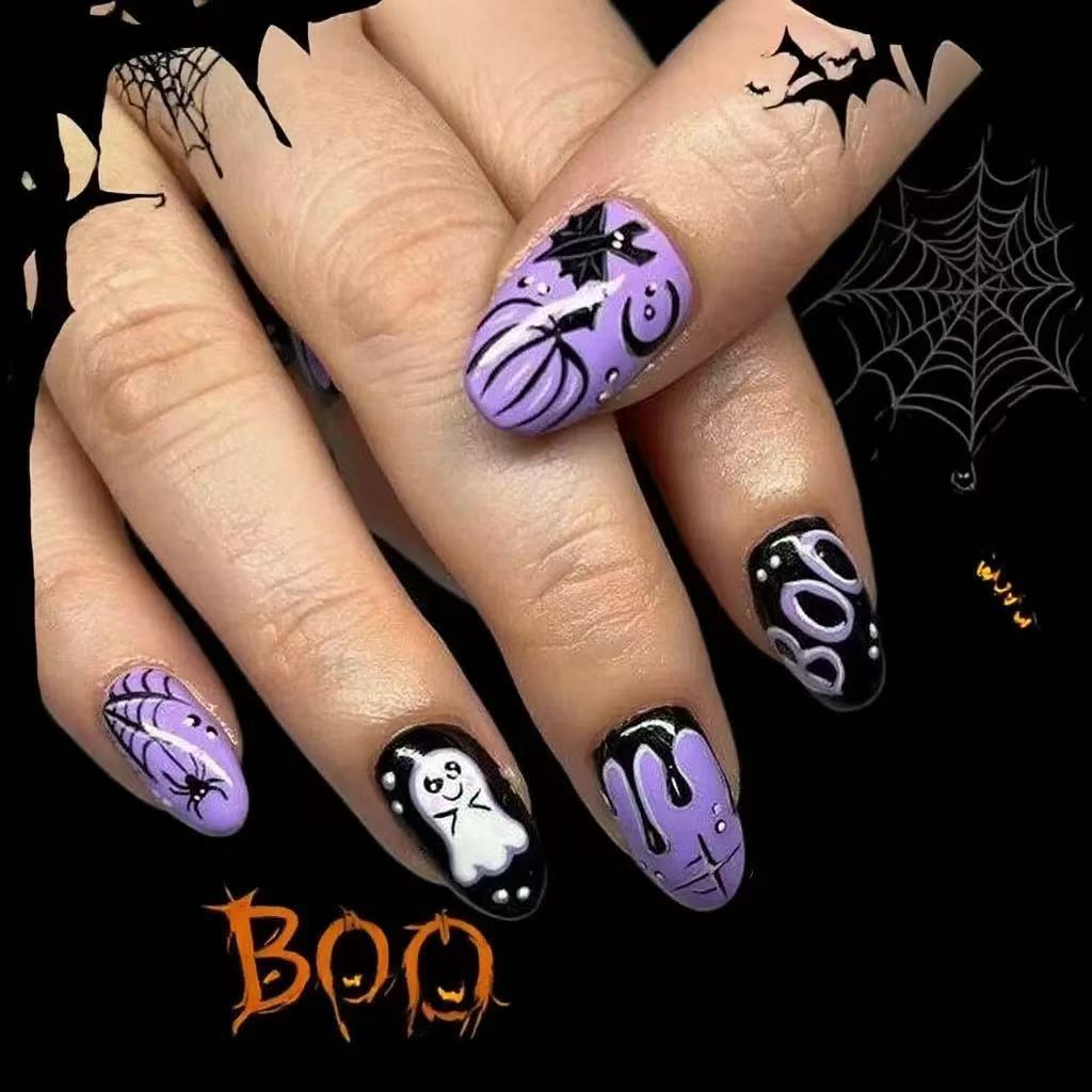 Halloween Kunstnagelset mit gruseligen Motiven Brehn