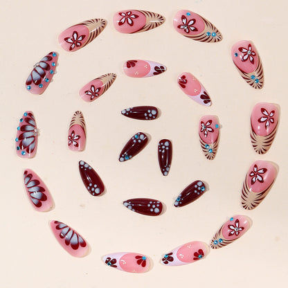 Künstlerische Florale Nagelverlängerungen Brehn