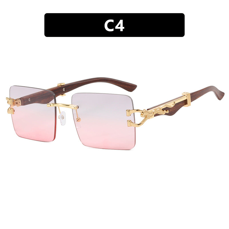 Damen elegante quadratische Sonnenbrille mit hochwertigem Holzrahmen Brehn