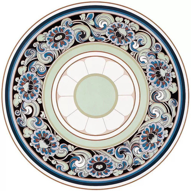 Kreisförmiger Vintage Blumenbereichsteppich Brehn