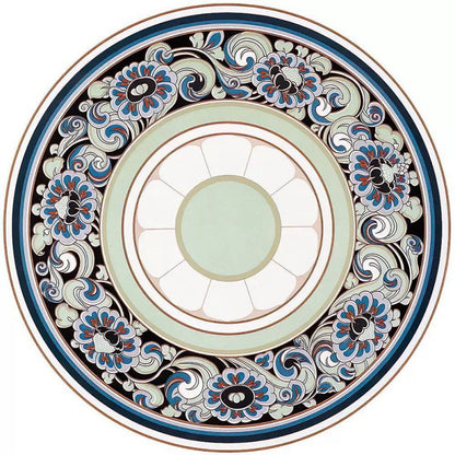 Kreisförmiger Vintage Blumenbereichsteppich Brehn
