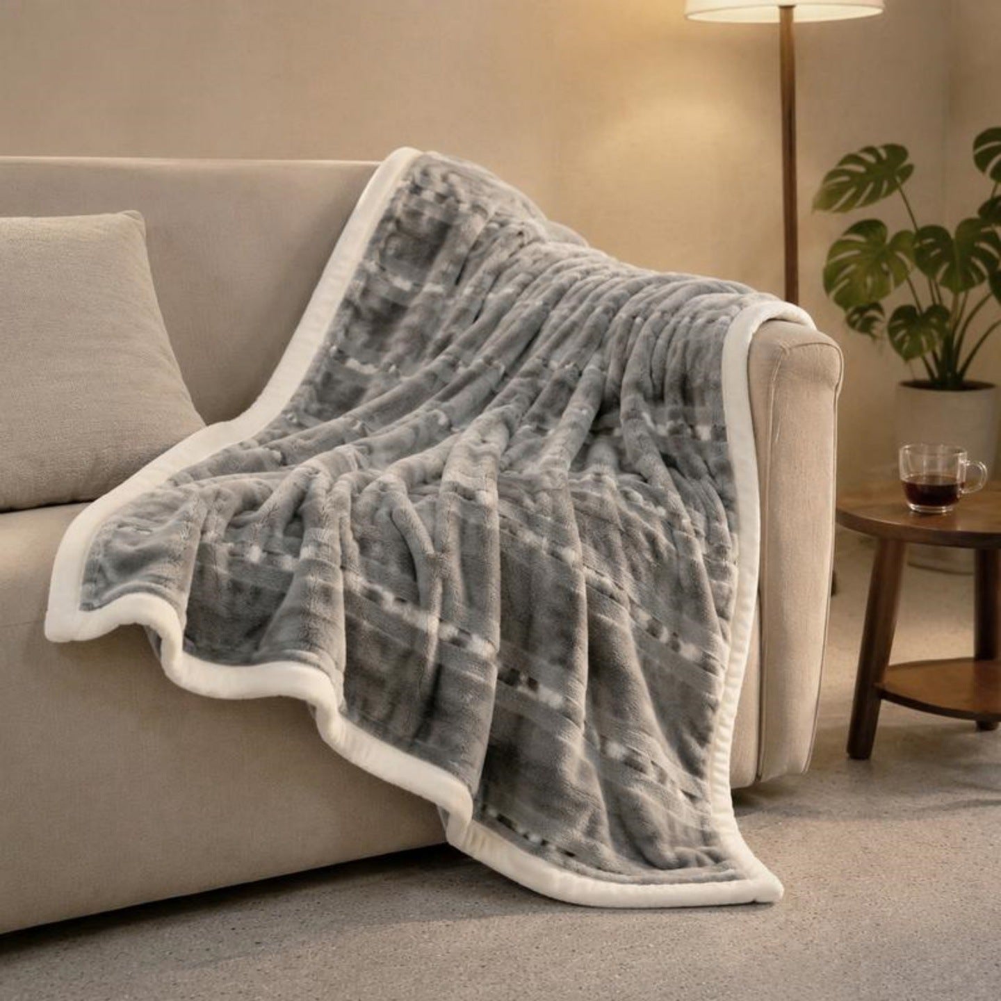 Texturiertes Wende-Fleece-Wurfdecke Brehn