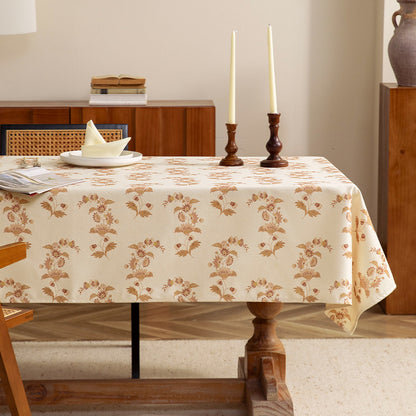 Beschichtete Tischdecke im Vintage-Blumenmuster aus Baumwollmischung Brehn