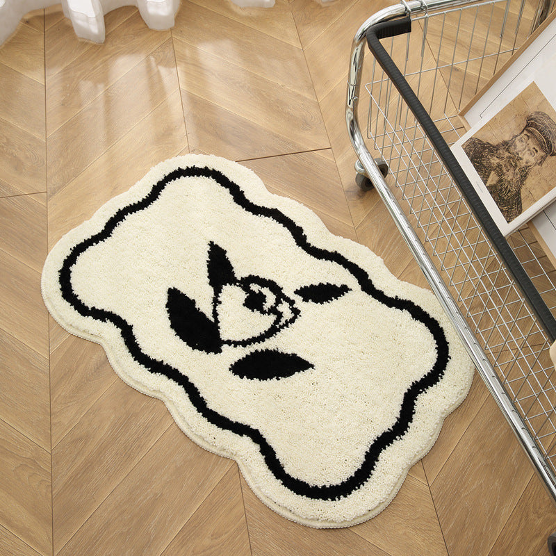 Floral Plüsch-Teppich