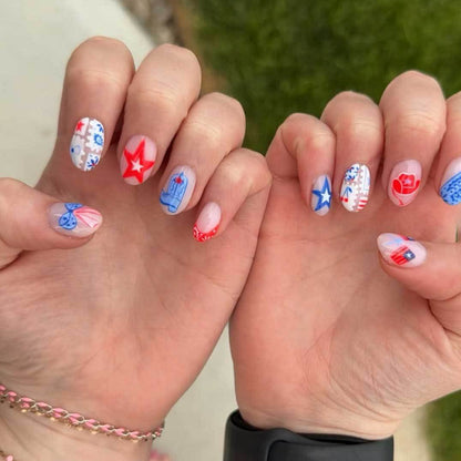 Patriotisches Nagelkunstset