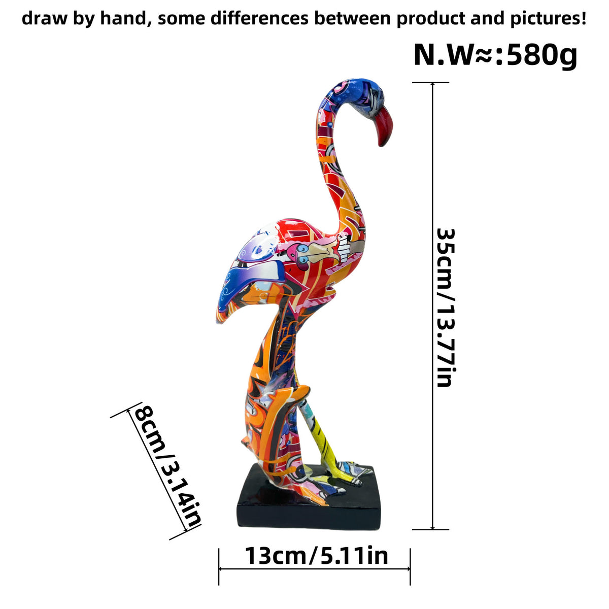 Künstlerisch gestaltete Flamingo Skulptur Brehn