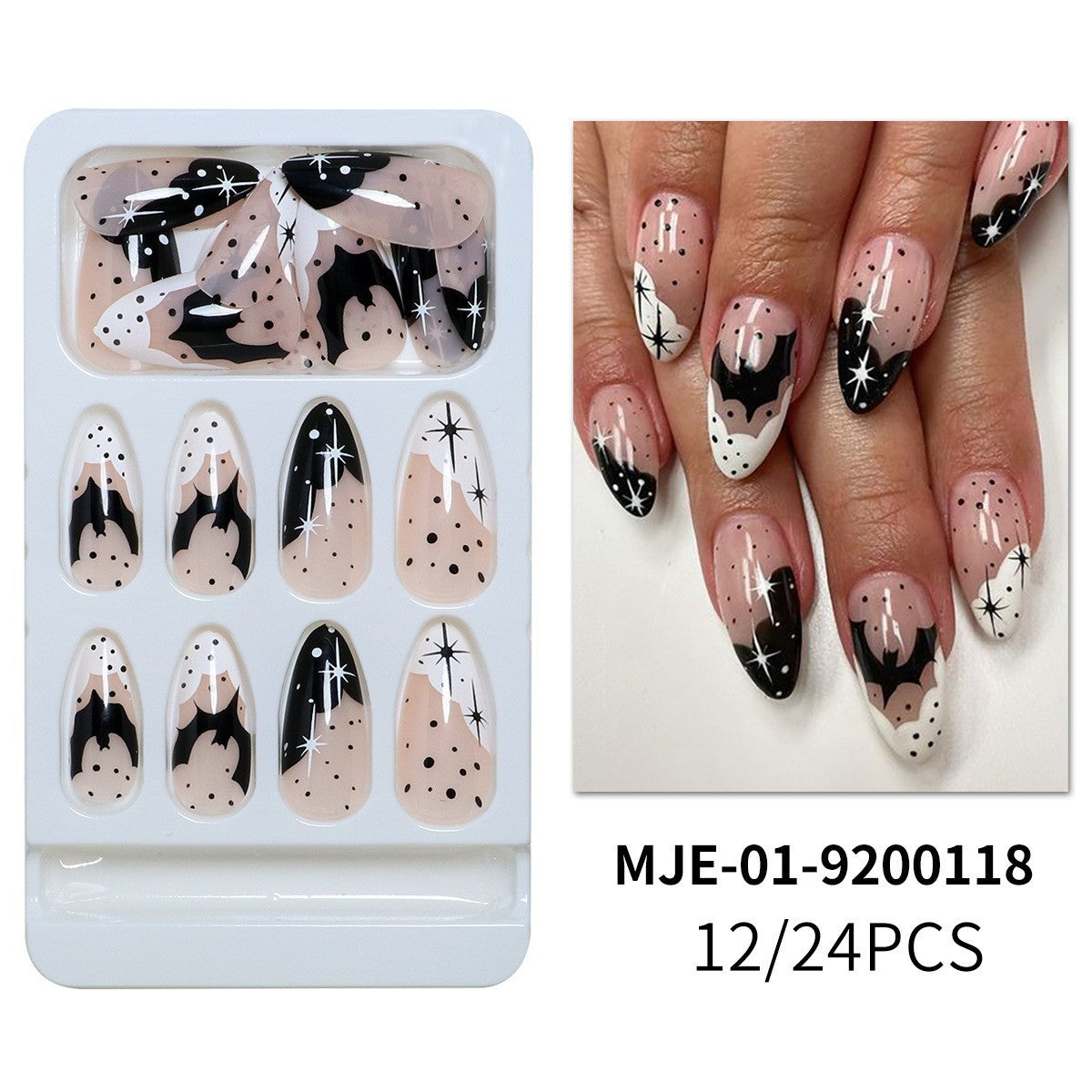 Künstlerisches Abstract Press-On Nagelset Brehn