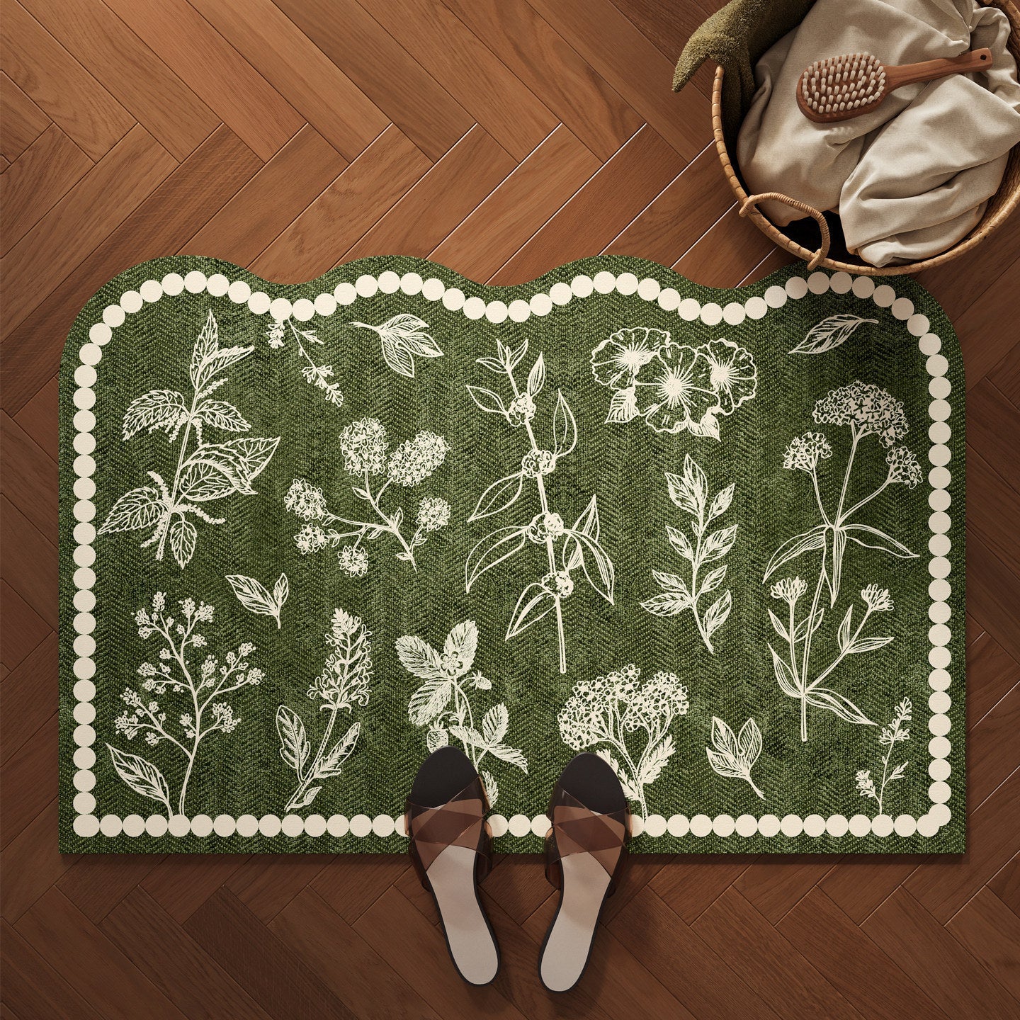Dekorativer botanischer Muster-Badevorleger Brehn