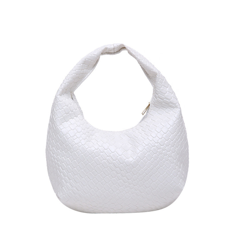 Textured Faux Leder Hobo Tasche Brehn