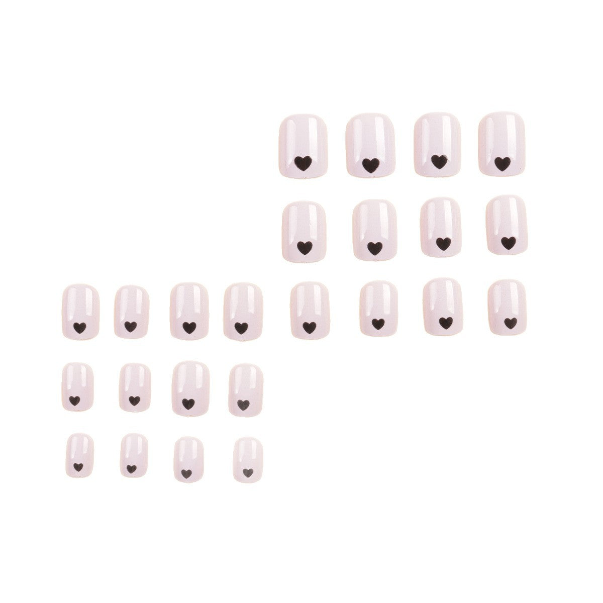 Herz-Beschmückte Press-On Nagelset Brehn