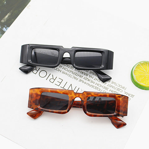 Damen Modische quadratische Sonnenbrille mit animalischem Muster Brehn