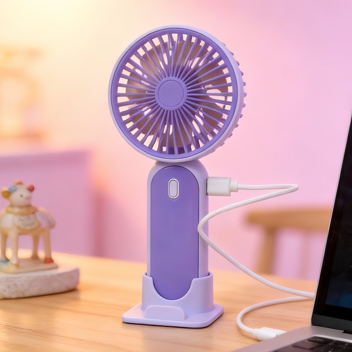 Damen Tragbarer USB-Handventilator mit flexiblem Standfuß Brehn
