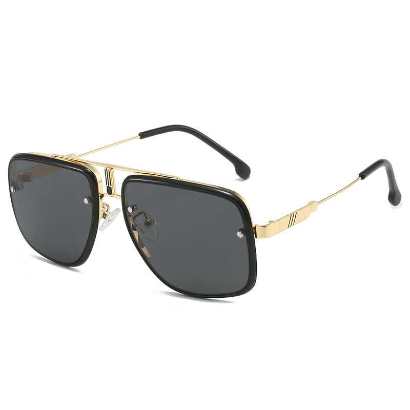 Damen modische Oversized-Sonnenbrille mit goldenen Akzenten Brehn