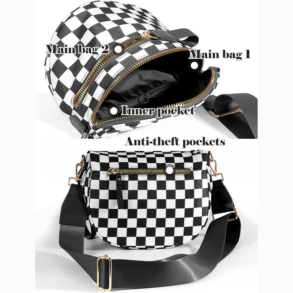 Stylische Schachbrett Umhängetasche