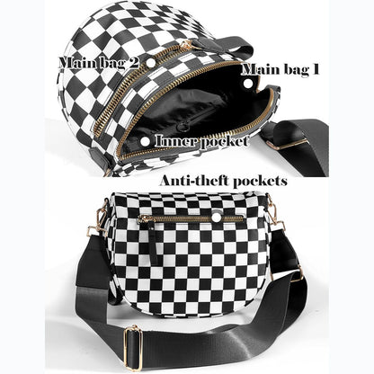 Stylische Schachbrett Umhängetasche